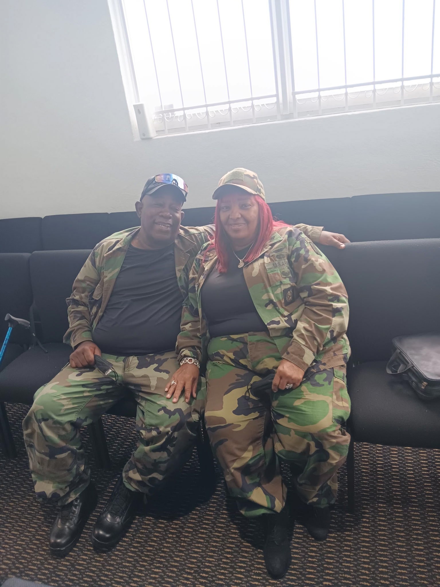 Together in camouflage.